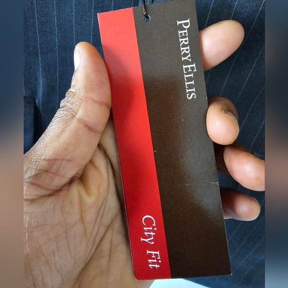 Perry Ellis Blazer Sports Coat Mens Sz 42 Striped Gray City Fit 2button New - Picture 5 of 16